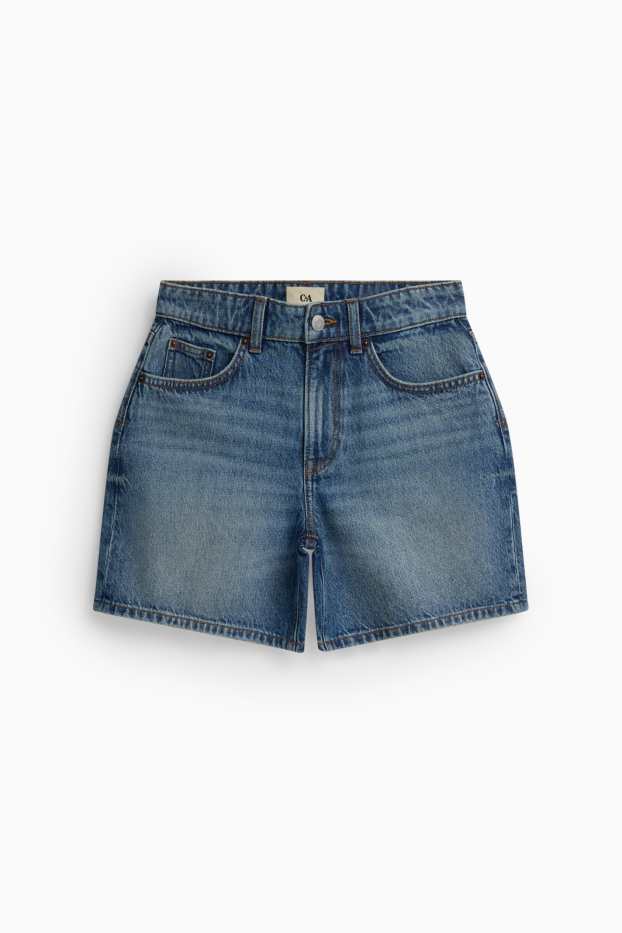 Damen - Jeans-Shorts - Mid Waist - Regular Fit - dunkeljeansblau