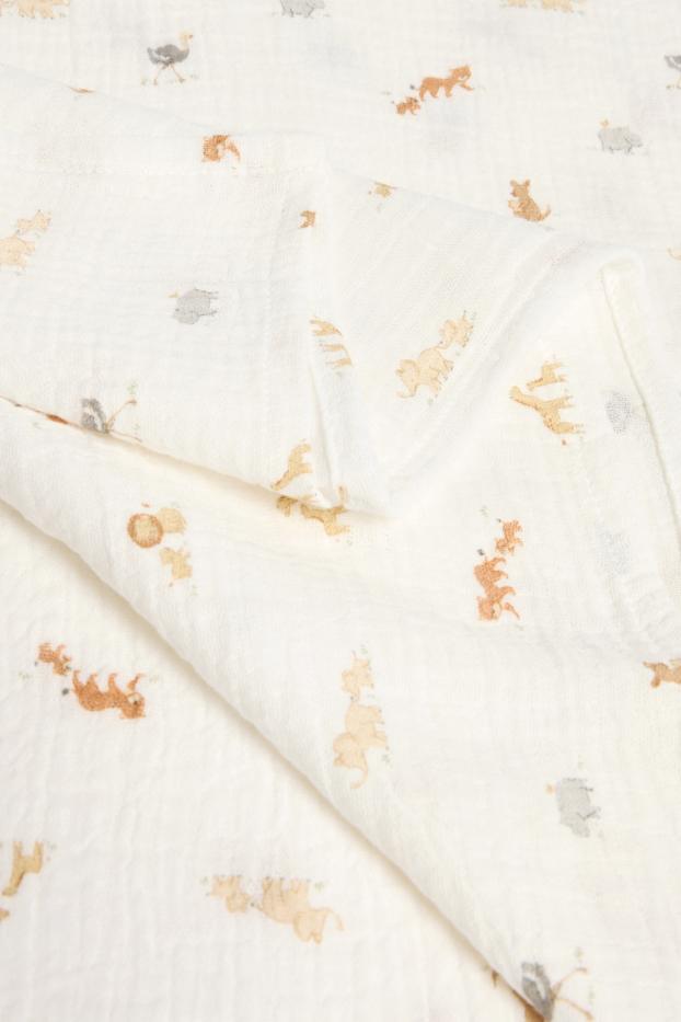 Unisex - Jungledieren - babydeken - 100 x 80 cm - crème wit