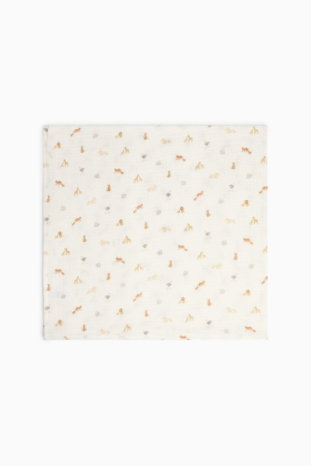 Unisex - Jungledieren - babydeken - 100 x 80 cm - crème wit