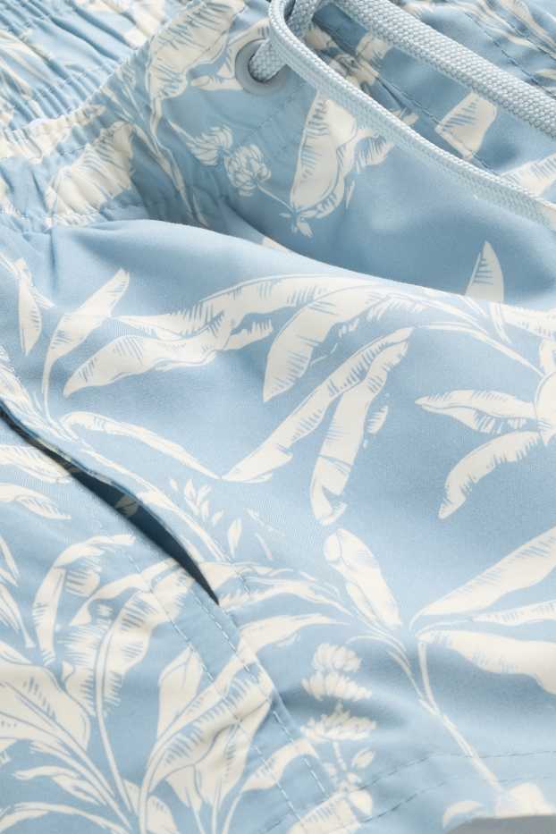 Kinder Jungen - Mini Me - Palme - Jungen-Badeshorts - hellblau