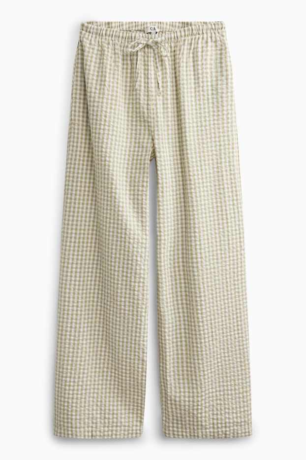 Dames - Pyjamabroek - geruit - groen