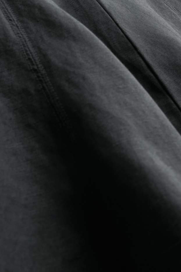 Damen - Minirock - Leinen-Mix - schwarz