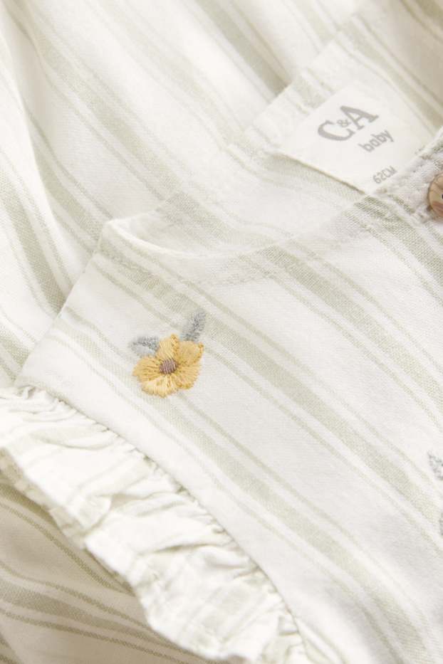 Bébés filles - Petites fleurs - robe bébé - motif festif - blanc