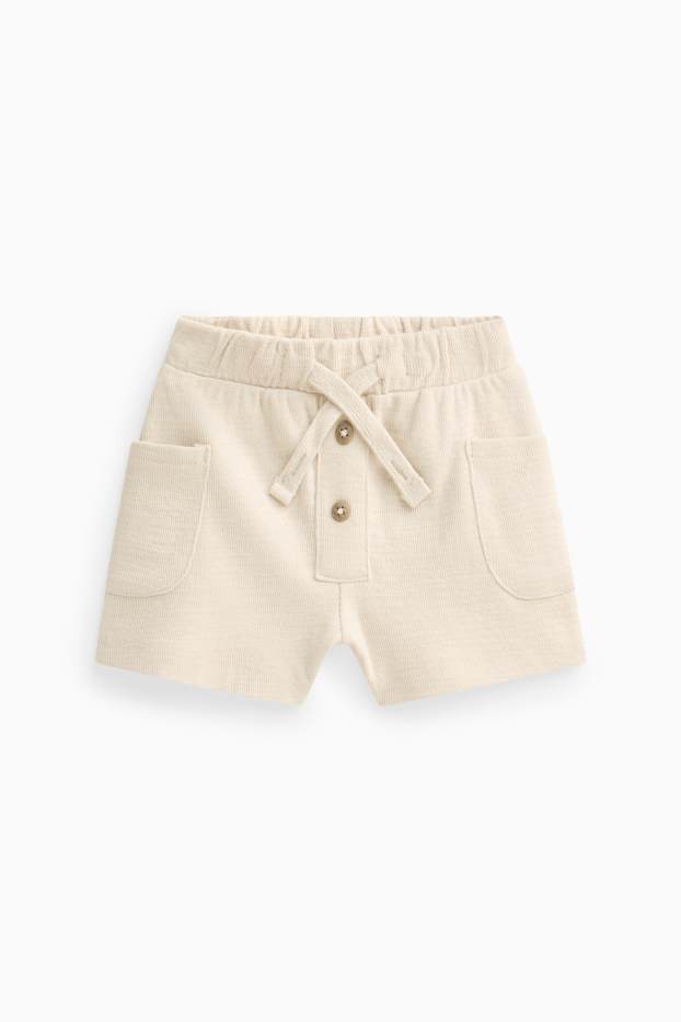Baby Jungen - Baby-Shorts - strukturiert - beige