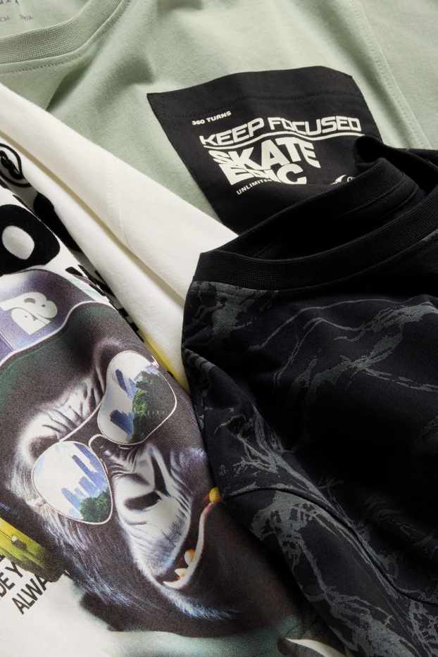 Kinder Jungen - Multipack 3er - Gorilla - Kurzarmshirt - weiss