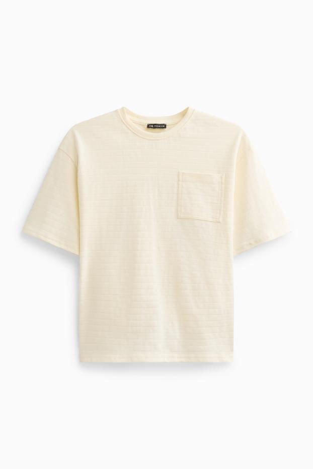 Nen - Samarreta de màniga curta - de ratlles - texturada - blanc trencat