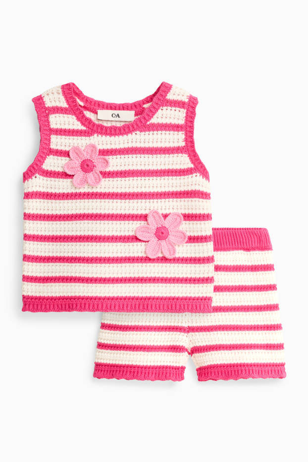 Děti - dívky - Outfit - bílá/růžová