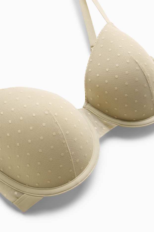 Damen - BH mit Bügel - DEMI - wattiert - gepunktet - hellgelb