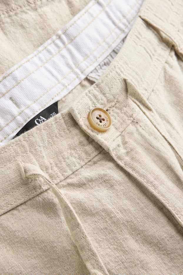 Herren - Shorts - Leinen-Mix - cremefarben