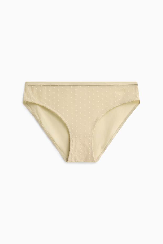 Damen - Slip - gepunktet - gelb