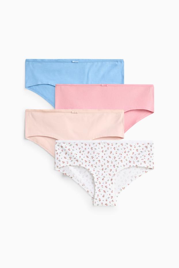 Dames - Set van 4 - hipster - roze / blauw