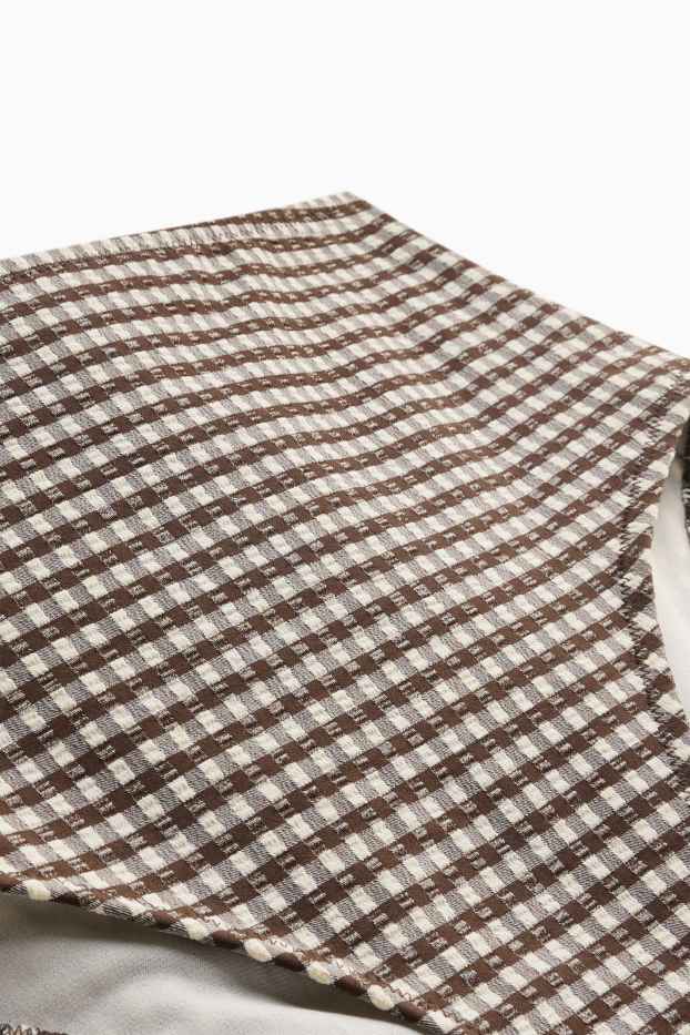 Dámské - Spodní díl bikin - high waist - se vzorem - hnědá