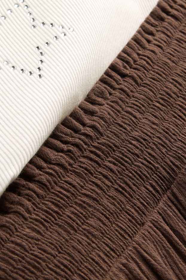 Děti - dívky - Outfit - hnědá / krémově bílá