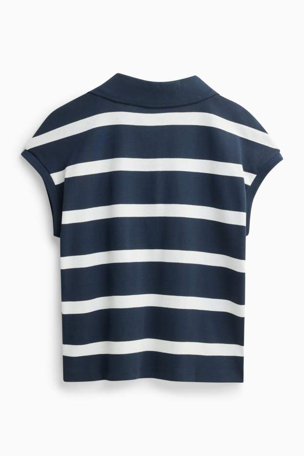 Damen - Poloshirt - Regular Fit - gestreift - blau