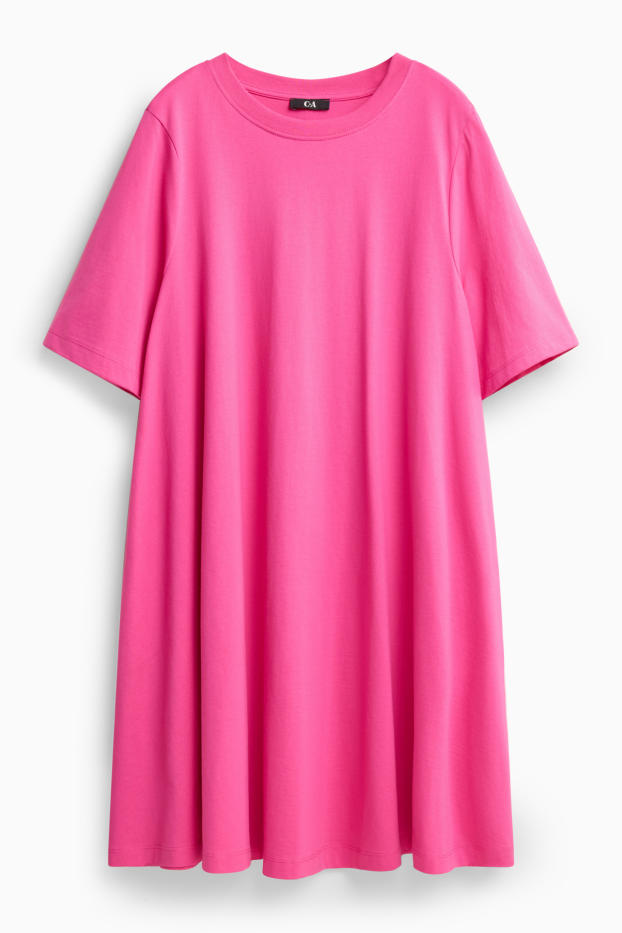 Women - T-shirt dress - straight fit - pink