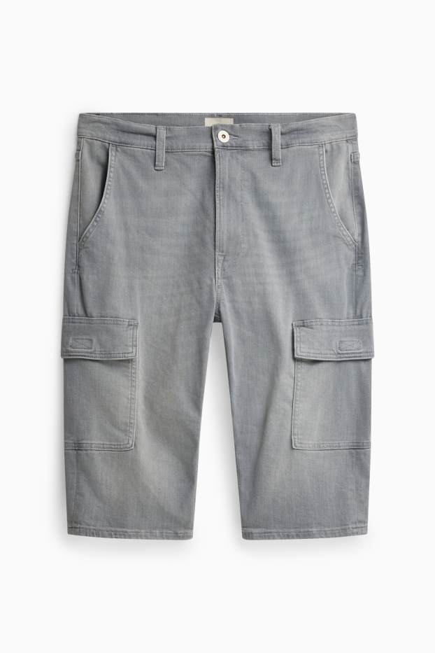 Hommes - Short en jean - jean gris