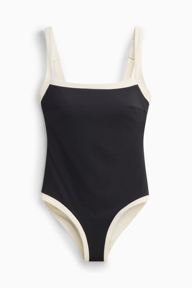 Femmes - Maillot 1 pièce - blanc / noir