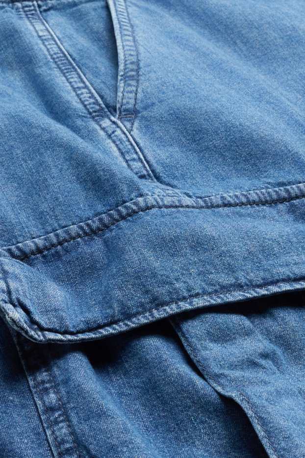 Herren - Jeans-Cargo-Shorts - Mid Waist - blau