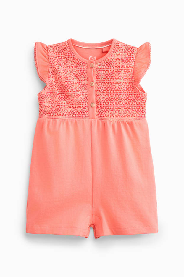 Baby: meisjes - Playsuit - koraal
