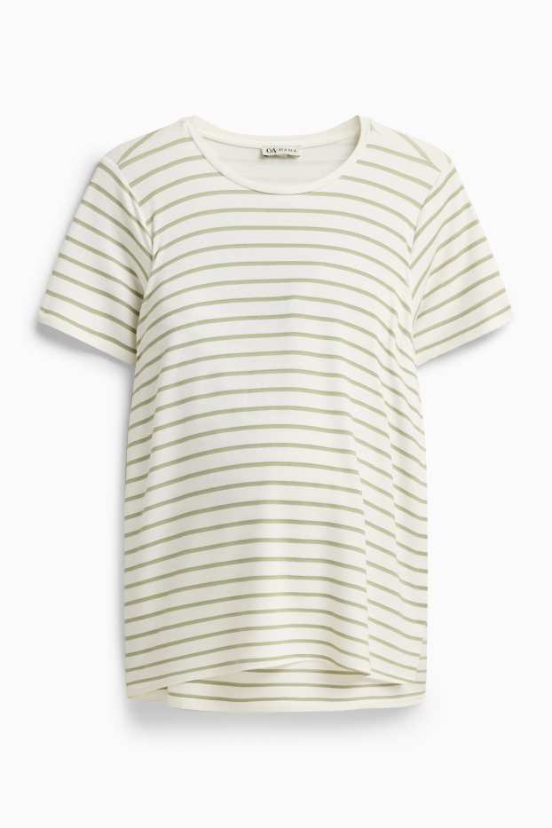 Donna - T-shirt per allattamento - a righe - bianco