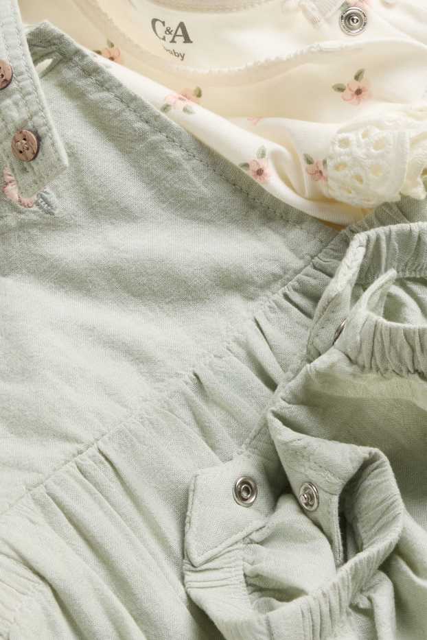 Miminka - dívky - Outfit pro miminka - zelená / krémově bílá