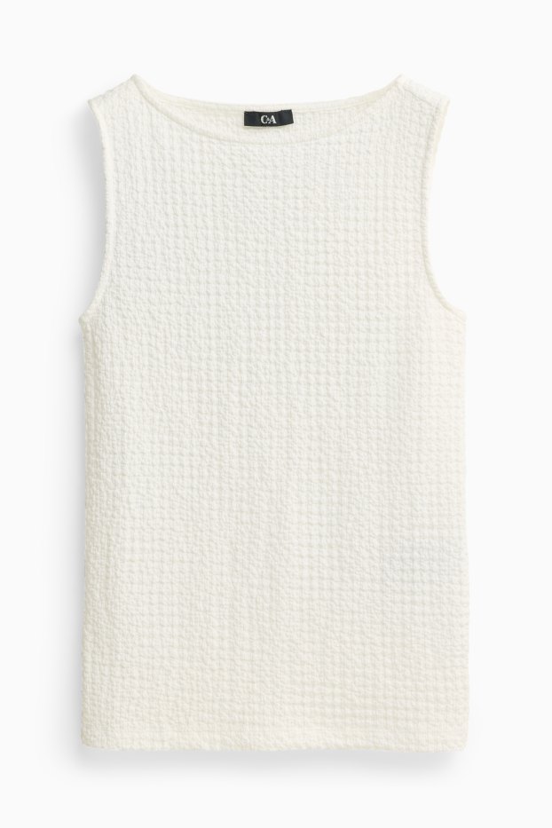 Women - Top - textured - white