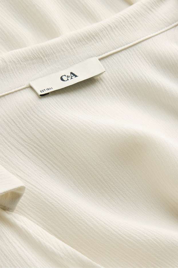 Women - Blouse with knot detail - white