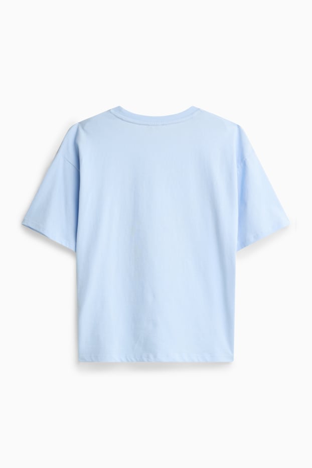 Kinder Mädchen - Schmetterling - Kurzarmshirt - hellblau