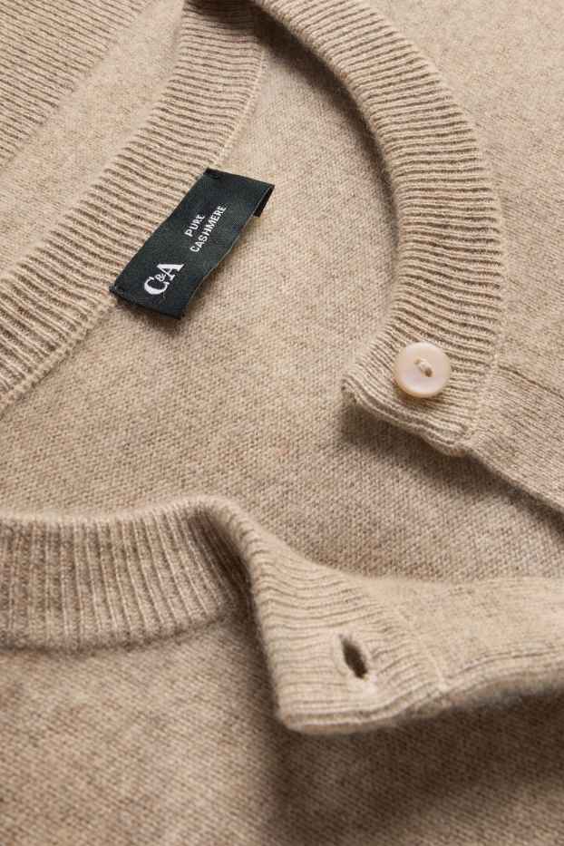 Femmes - Gilet de maille en cachemire - beige