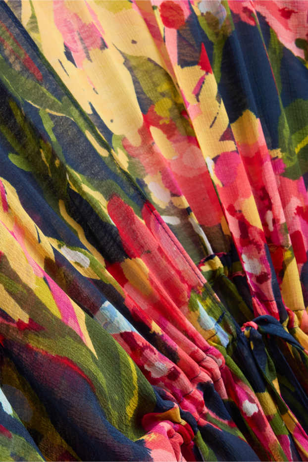 Dámské - Kimono - s květinovým vzorem - zelená/růžová