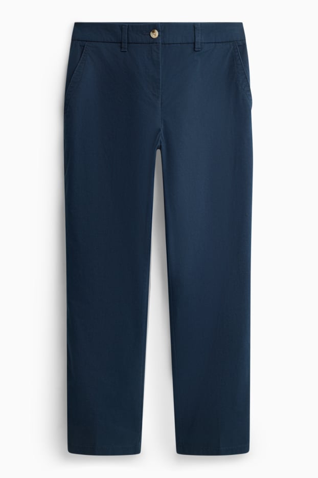 Damen - Stoffhose - Mid Waist - Tapered Fit - dunkelblau