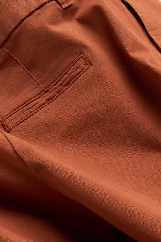 Dames - Pantalon - mid waist - tapered fit - bruin