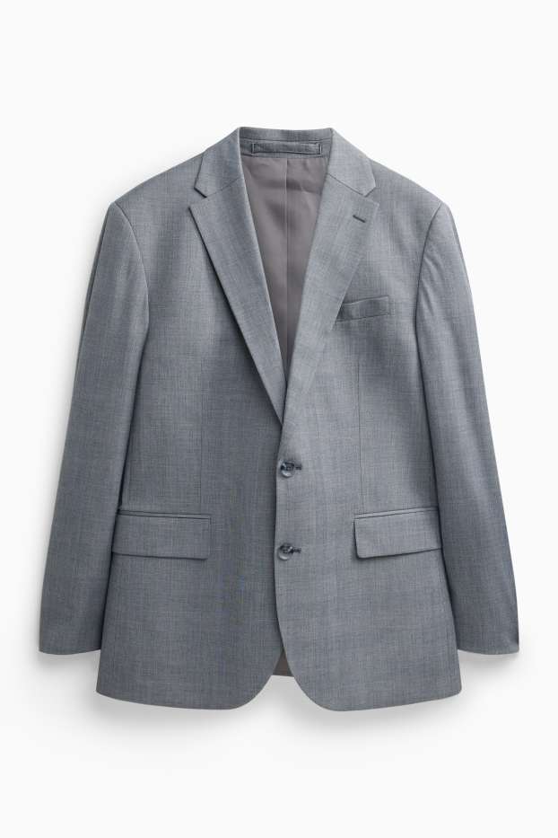 Men - Mix & match tailored jacket - regular fit - stretch - check - gray
