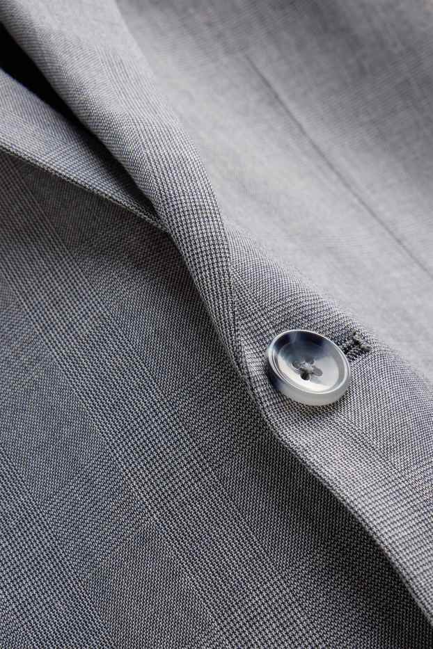 Men - Mix & match tailored jacket - regular fit - stretch - check - gray