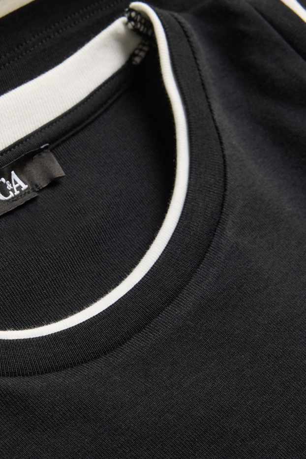 Damen - Top - 2-in-1-Look - schwarz