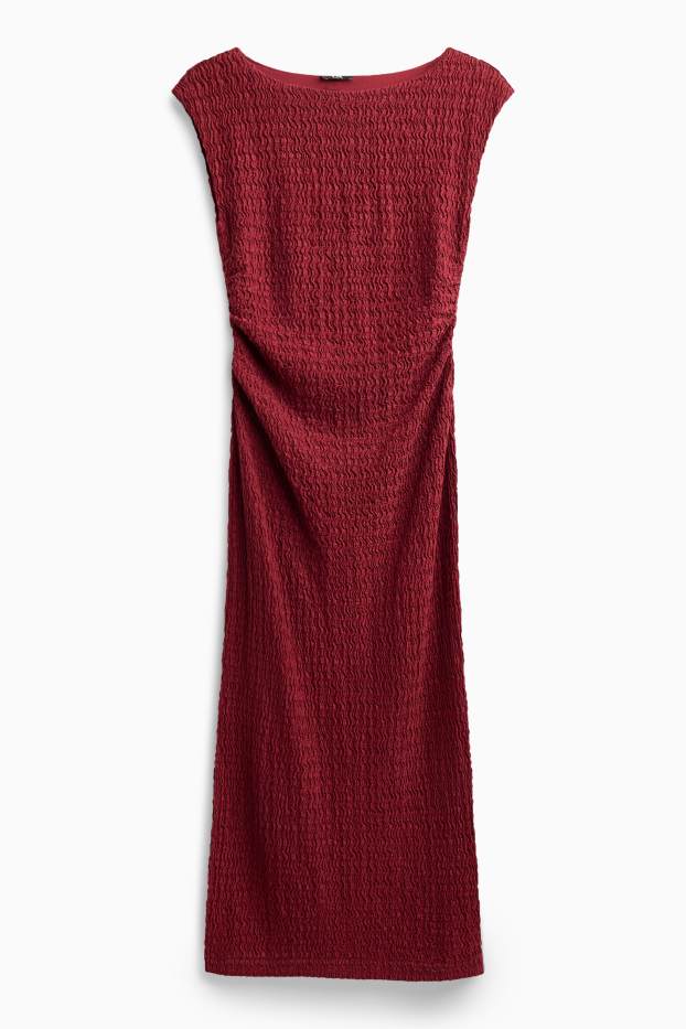 Donna - Vestito bodycon - tramato - rosso scuro