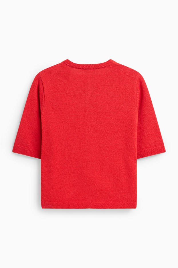 Femmes - Gilet en maille - rouge