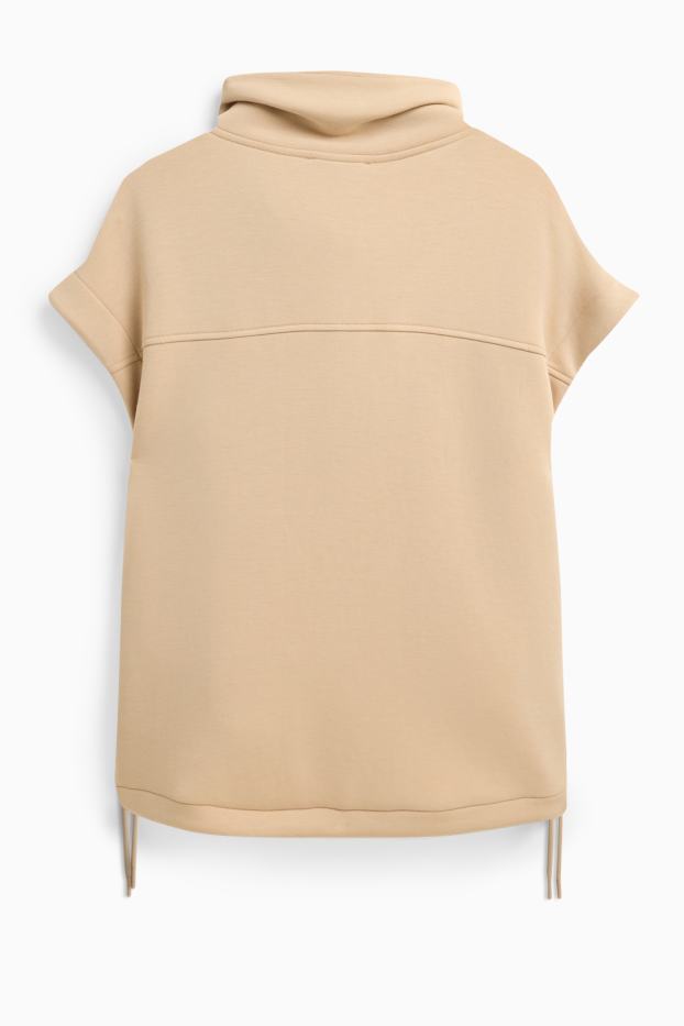 Femmes - Gilet sans manches en molleton - beige