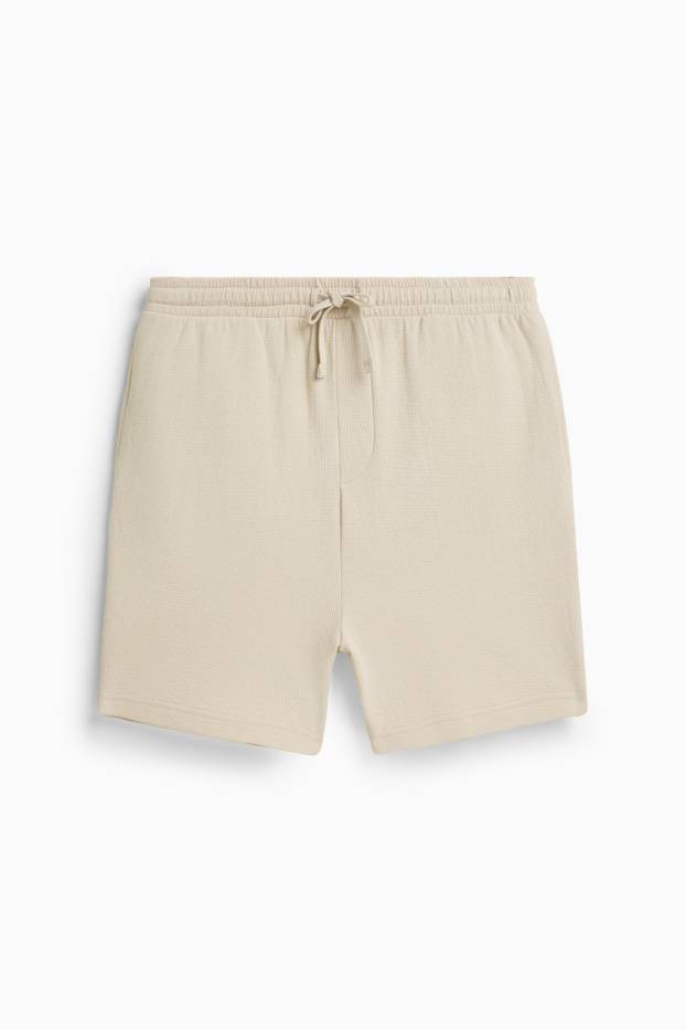 Herren - Sweatshorts - strukturiert - beige