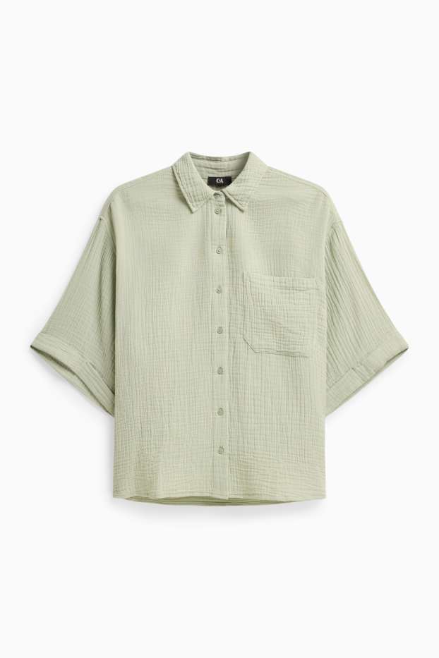 Damen - Musselin-Bluse - hellgrün