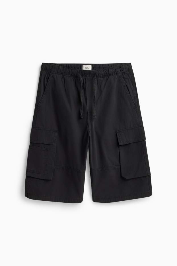 Uomo - Shorts cargo - nero