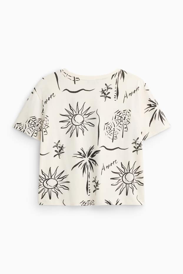 Dames - T-shirt - wit / zwart