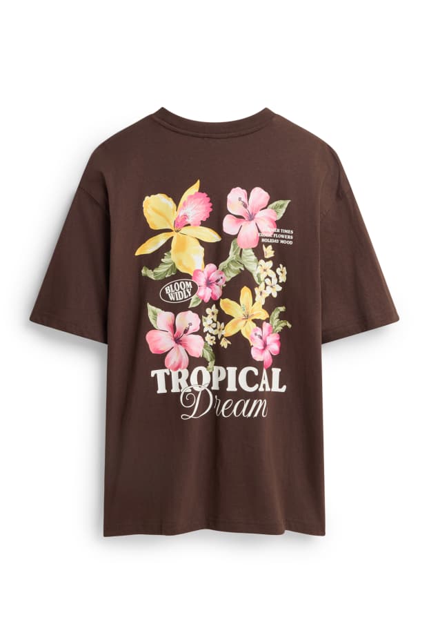 Femei - Tricou - supradimensionat - maro