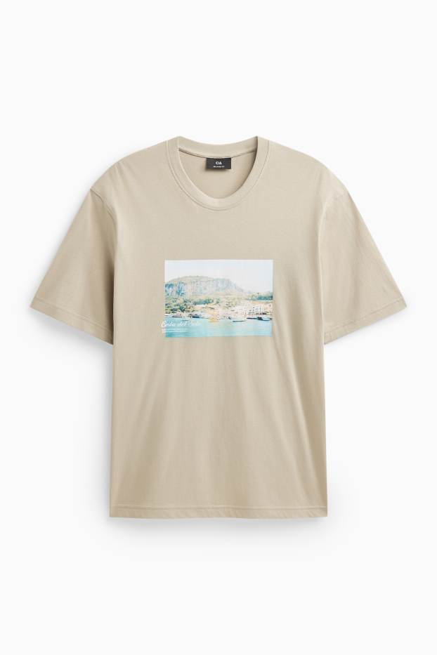 Men - T-shirt - relaxed fit - beige