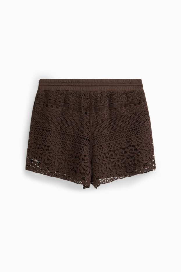 Damen - Strick-Shorts - braun