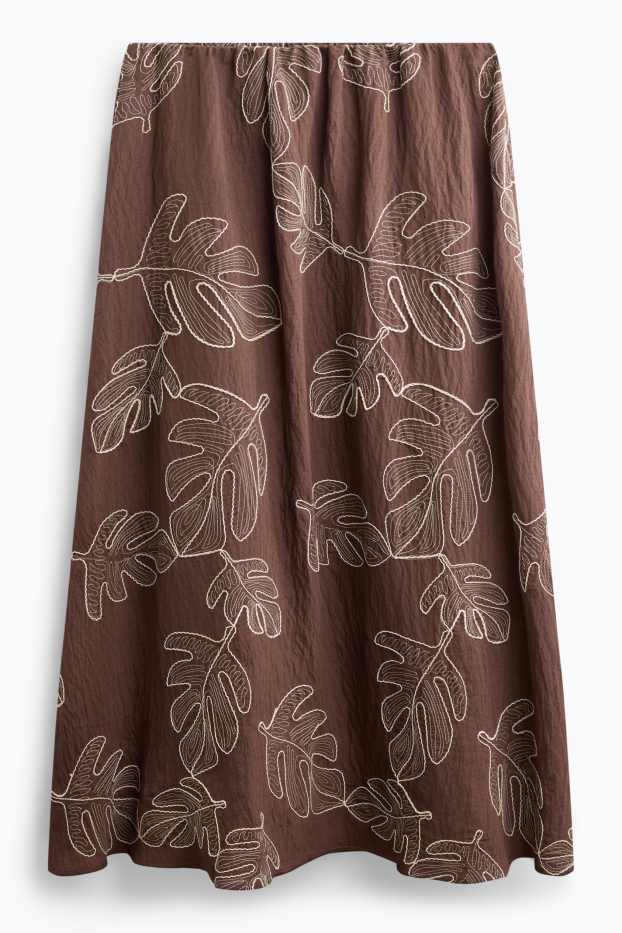 Damen - Rock - gemustert - braun
