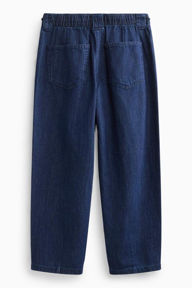 Dámské - Barrel jeans - mid waist - džíny - tmavomodré