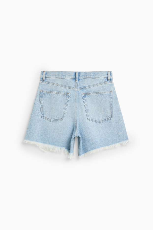 Damen - Jeans-Shorts - High Waist - helljeansblau