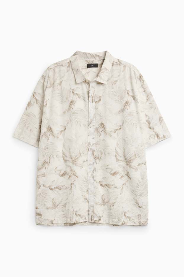 Hommes - Chemise - finition texturée - à motif - beige