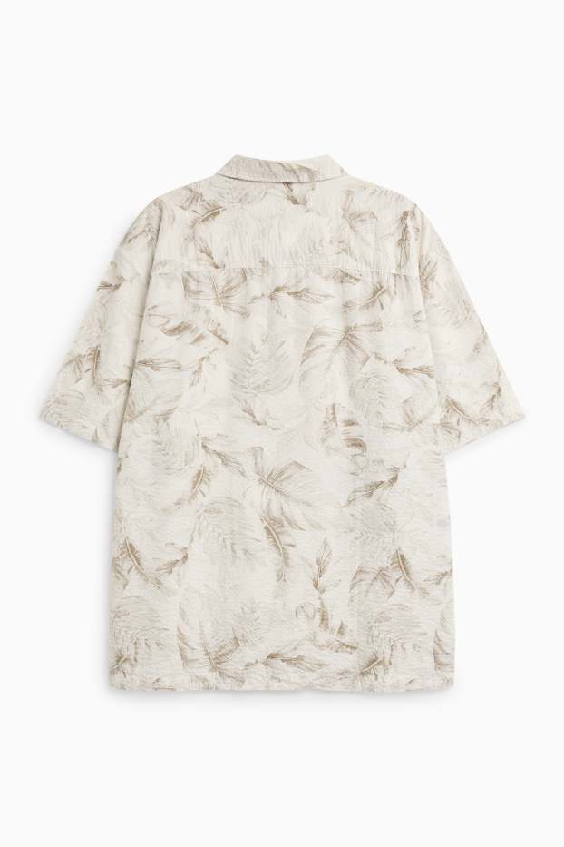 Hommes - Chemise - finition texturée - à motif - beige